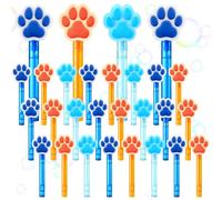 36 Pcs Dog Paw Bubble Wands Bulk Blue Orange Mini Paw Print Bubble Blowers for Paws Themed Party Favors Birthday Party Goodie Bag Stuffers Prizes Gifts Summer Outdoor