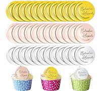36 Pcs Eid Mubarak Cupcake Toppers,Eid Disc Cupcake Topper Glitter Acrylic Moon Shape Cake Decor for Ramadan Party Favor Supplies