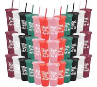 36 Pcs Employee Appreciation Tumbler with Straw and Lid Bulk 24oz Thank You Cup Graduation Gift Water Bottle Plastic Tumbler Inspirational Travel Mugs for Coworker Friend