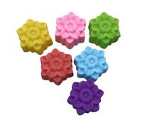36 PCS Flower Shaped Baking Molds Silicone Food Grade Non Stick Mini Trays for Cupcakes Puddings Chocolates Must Have for Creative Kitchen Fun(6 Colors)