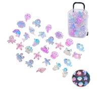 36 PCS Glass Animals, Glass Animals and Sea Creatures Collection, Piece Set with Storage Case for Garden Landscapes, Aquarium Decorations and Creative DIY Projects, Vibrant Resin Animal Figures