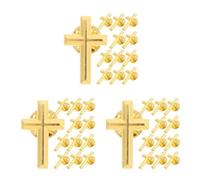 36 Pcs Gold Cross Brooch Pin for Church Gatherings and Prayer Groups | Alloy Metal with Tie Tack Backing, Classic Polished Finish, for Sweaters and Backpacks