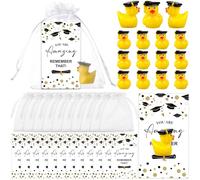 36 Pcs Graduation Gifts Graduation Party Favors Funny Resin Ducks with Inspirational Congratulation Card Organza Bags Inspirational Graduate Gifts for Women Men School Student College Son Daughter