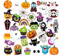36 PCS Halloween Acrylic Brooch Halloween Bulk Cute Skull Pumpkin Ghost Label Pins Black Cat Witch Bats Brooch Pins for Clothes Backpack Jewelry Hat Jacket Decoration