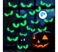 36 Pcs Halloween Luminous Window Stickers, Glow in The Dark Halloween Decorations Peeping Eyes Stickers, Removable Fluorescent Eyes Sticker for Carnival Vampire Door Decorations