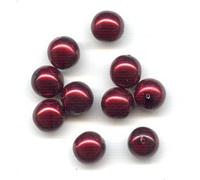 36 pcs Imitation Pearl Glass Beads Round 8 mm, Burgundy