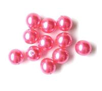 36 pcs Imitation Pearl Glass Beads Round 8 mm, deep Pink