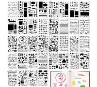36 PCS Journal Stencils Set, Bullet Journal Stencil, Reusable Plastic Letters and Numbers Stencils for Decorating Journals, Notebooks, Scrapbooks, DIYing Letters, Greeting Cards and Handcrafted