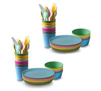 36 Pcs Kalas Kids Plastic BPA-Free Dinnerware Set - Colorful Plates, Bowls, Tumblers, Spoons, Forks & Knives - Lightweight, Durable, Microwave & Dishwasher Safe Tableware for Toddlers & Kids (2)