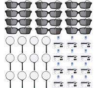 36 Pcs Kids Spy Kit Detective Toy Set Including 12 See Behind You Sunglasses 12 Black detective Mmagnifying Glass 12 Secret Agent Name Tags for Spy FBI Cosplay Escape Room Detective Party Supplies