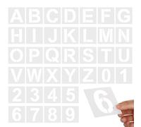 36 PCS Large Alphabet Letter and Number Stencils - 3 Inch Reusable Plastic Kit for Painting on Wood, Wall, Fabric, Chalkboard, Glass - DIY Art Projects