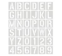 36 PCS Large Letter Stencils - 2-Inch Reusable Plastic Alphabet & Number Templates for Wall Painting, Sign Making & DIY Crafts | Complete A-Z, 0-9 Symbol Set