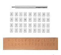 36 Pcs Leather Stamps for Clay, Alphabet and Number Metal Stamping Kit Set, Letter Embossing Stamp (3.5mm)