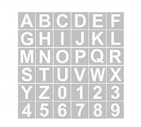 36 Pcs Letter Alphabet Stencils 3 inch Reusable Letter and Number Interlocking templates, Art Craft Letter Stencils for Painting on Wood, Glass, Canvas, Fabric, Wall, Rock, Chalkboard, Sign, Bistro