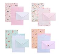 36 Pcs Letter Writing Set Aesthetic Stationery Set with 4 Cute Designs Letter Paper Envelopes Lined Notepads for Invitations Thank You Cards and Personal Correspondence
