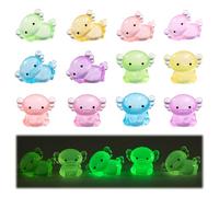 36 Pcs Mini Resin Axolotl, 12 Styles Mini Axolotl Figures, Small Resin Animals Axolotls Gifts, Luminous Miniature Animals for Micro Landscape Dollhouse Aquarium Accessories