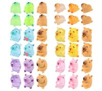 36 Pcs Mini Resin Capybara Figurines, Glow in The Dark Tiny Small Little Capybara Miniature Animals Garden Ornaments for Birthday Cake Car Dashboard Ornaments Collectible Toys (Classic & Luminous)