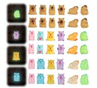 36 PCS Mini Resin Capybara - Gift for Kids, Cute Small Lightweight Luminous Resin Animals Capybara, Safe and Non Toxic Mini Animal Figures for DIY Decoration