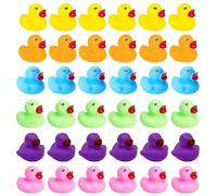 36 Pcs Mini Rubber Ducks, Rubber Ducks Multipack Yellow Orange Pink Blue Green Purple, Squeaking Floating Bath Toys for Kids, Great for Bath Time Party Toys