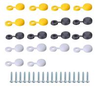 36 PCS Number Plate Screws - 18 Screw Caps & 18 Number Plate Screws Nuts Bolts UK Car Fixing Kit - White, Black & Yellow Reg Number Plate Screw Caps Plastic Nut Bolt Fixings Licence Custom Plates Kit