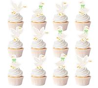 36 Pcs One Silly Goose Birthday Cupcake Toppers, Goose 1st Birthday Party Decorations White Geese Green Bow Cupcake Picks Farm Animal Theme Cake Decor for Funny Duck Bday Baby Shower Supplies