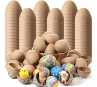 36 Pcs Paper Mache Easter Eggs DIY Craft Supplies Blank Paper Mache Eggs for Crafts Decorating Fillable Paintable to Paint Decorate DIY for Easter Party Ornaments Hunt