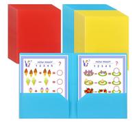 36 Pcs Parent Teacher Communication Folders, Waterproof Take Home Folders with 2 Pockets, Heavy Duty PP Homework Document Storage, 3 Assorted Colors for Homes, Offices