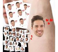 36 PCS Personalised Temporary Tattoos Customized with Face Photo or Logo Tattoo Stickers Personalised Gift for Wedding Birthday Bachelor Party Graduation Men Women Decor (A 2×6pcs)
