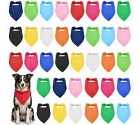 36 Pcs Plain Dog Bandanas Bulk Blank Puppy Bandana Heat Transfer Adjustable DIY Pet Bandanas Multicolor Washable Puppy Cat Bibs Triangle Scarfs for Small Medium Large Pet (26.7 x 17.7 x 17.7 inch)