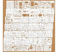 36 PCS Planner Stencil Plastic Journal Stencil Journaling Supplies Bujo Accessories for A5 Dotted Journal Scrapbooking DIY Drawing Greeting Card Diary Letters