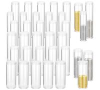 36 PCS Plastic Coin Tubes, Clear Coin Storage Tubes with Screw On Lids, 6 Sizes Round Coin Holder Container Set for Penny Nickel Dime Quarter Dollar Coin Collection, Home Storage and Sorting