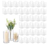 36 Pcs Plastic Cylinder Vases Set, 4''/6''/8'' Tall Clear Flower Vases, Versatile Hurricane Candle Holder for Wedding Centerpieces, Party Table Home Decorations
