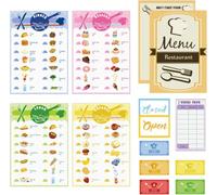 36 Pcs Pretend Restaurant Menu Set With Money For Role Play