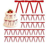 36 PCS Red Tree Bows, Red Velvet Bows for Christmas Tree, Gift Wrapping, Home and Outdoor Decor, Perfect for Large Trees, Extensive Gift Wrapping