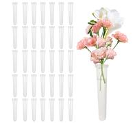 36 Pcs Reusable Clear Plastic Water Tubes with Caps - Preservation Vials for Flower Arranging Accessories, Universal Stem, 11cm x 2.4cm