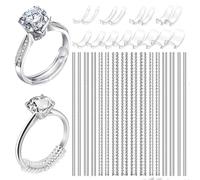 36 Pcs Ring Adjuster For Loose Rings, Transparent Ring Size Adjuster, Flexible Ring Tightener, Ring Resizer Invisible For Women Men, Ring Clips Fit Any Rings Daily Wear