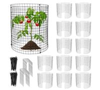 36 PCS Round Plant Protector from Animals, 12Pack 12'' x 12'' Metal Plant Cages，30Pcs Metal Mesh to Keep Animals Out, Garden Protection Bunny Barricades, Wire Plant Protectors for Rabbits Chicken Duck