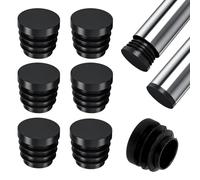 36 Pcs Round Plastic Plug, Black Tubing End Cap Plugs,Furniture Leg Pipe Insert, Glide Protection for Chair, Sofa, Table, Shelf