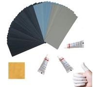 36 PCS Sandpaper 120 to 20000 Fine Sandpaper, Assorted High Grit Wet Dry Sand Paper Variety Pack with 5 Finger Cots for Wood Metal Sanding and Automotive Polishing, 9.1 x 3.6 Inches