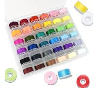 36 PCS Sewing Thread Set, 36 Color Sewing Machine Threads Polyester Thread with Bobbin Case for Brother Singer Babylock Janome Eln Embroidery Machine