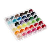 36 Pcs Sewing Thread, Sewing Machine Bobbin Threads with Storage Case Box, Hand Stitching Thread, Assorted Colors Pre-Wound Bobbins Threads Set, Round Waxed Colors Cotton Cord