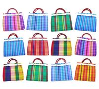 36 Pcs Small Mexican Tote Mercado Bags 7.5 inch by 7.5 inch, Assorted Colors High Thread Mesh - Mini Mexican Mercado Candy Bags