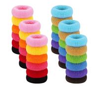 36 Pcs Super Stretchy Strong Hair Ties No Damage Scrunchie Hair Elastics Thick Seamless Hair Bands Small Elastic Scrunchies Fluffy Ponytail Holders for Daily Life Random Color