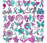 36 PCS Teal Purple Ribbon Brooch, Suicide Prevention Awareness Lapel Pins Enamel Pins Hope Love Ribbon Pins for Suicide Prevention Support Statement