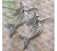 36 Pcs Tibetan Silver mermaid Pendant 58x40MM S4959 DIY Jewelry Making