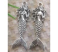 36 Pcs Tibetan Silver mermaid Pendant 62x20MM S4958 DIY Jewelry Making