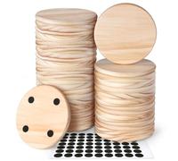 36 PCS Unfinished Wood Coasters, Solid Wooden Blanks for Laser Engraving | 4 Inch One-Piece Wood Slices Home Decor with Non Slip Pads for DIY Crafts, Wood Burning, Staining, Painting, Wedding, Round