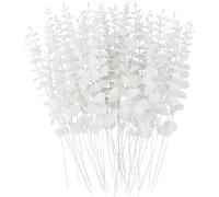 36 Pcs White Eucalyptus Stems Artificial Eucalyptus Leaves Decor Eucalyptus Branches Fake Eucalyptus With Fake Leaves White Branches For Deco 15 Inch Faux Eucalyptus Stem For Vase Wedding Bouquet