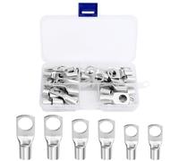 36 PCS Wire Lugs Battery Cable Ends, M8 M10 CS Ring Terminal Assortment Tinned Copper Wire Lugs for Electrical Cable (16mm² 25mm² 35mm²)