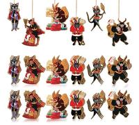 36 Pcs Wooden Hanging Ornaments - Christmas Krampus Folklore Decoration - Horror Xmas Tree Hanging Signs with Rope for Home Decor